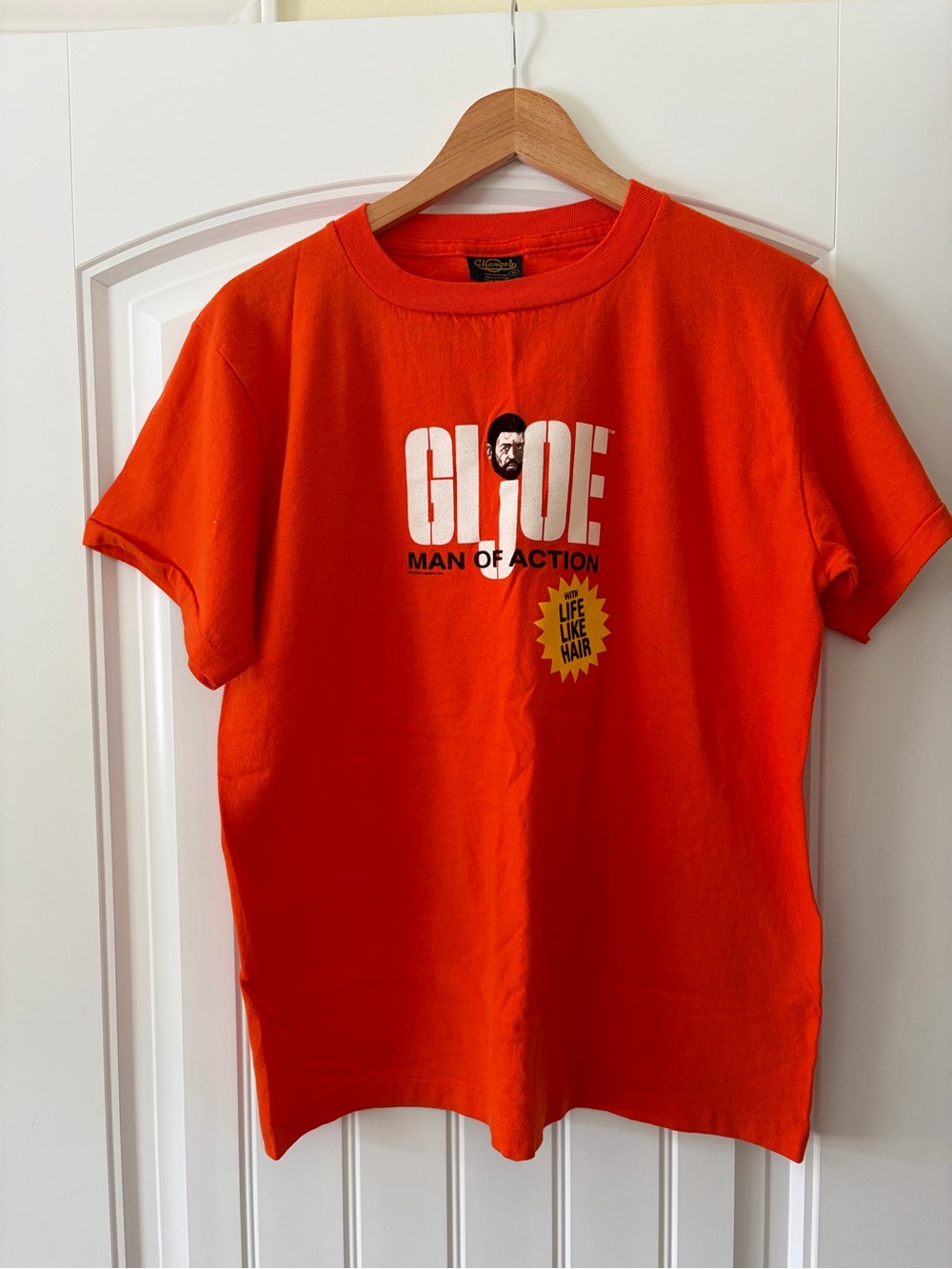 Vintage GI Joe Fuzzy Hair Orange T-Shirt Size Medium